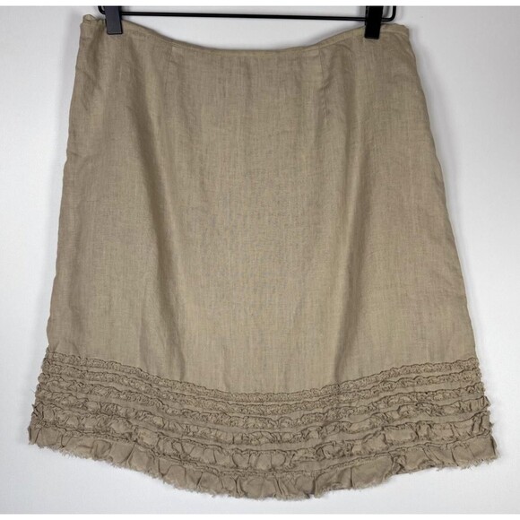 Tommy Bahama Skirt Womens 8 Ruffle Hem Boho Casual Summer Linen TW65527 - Picture 1 of 11